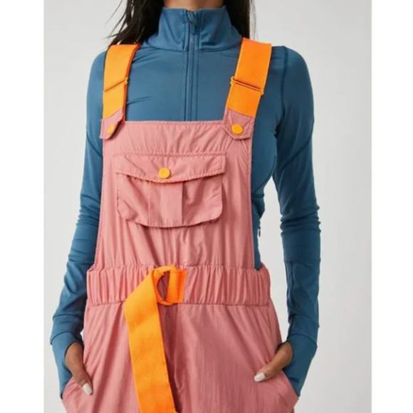 NWOT Free People FP Movement Morning Meadow Jumpsuit Overalls Matte Rose XS - Picture 8 of 10